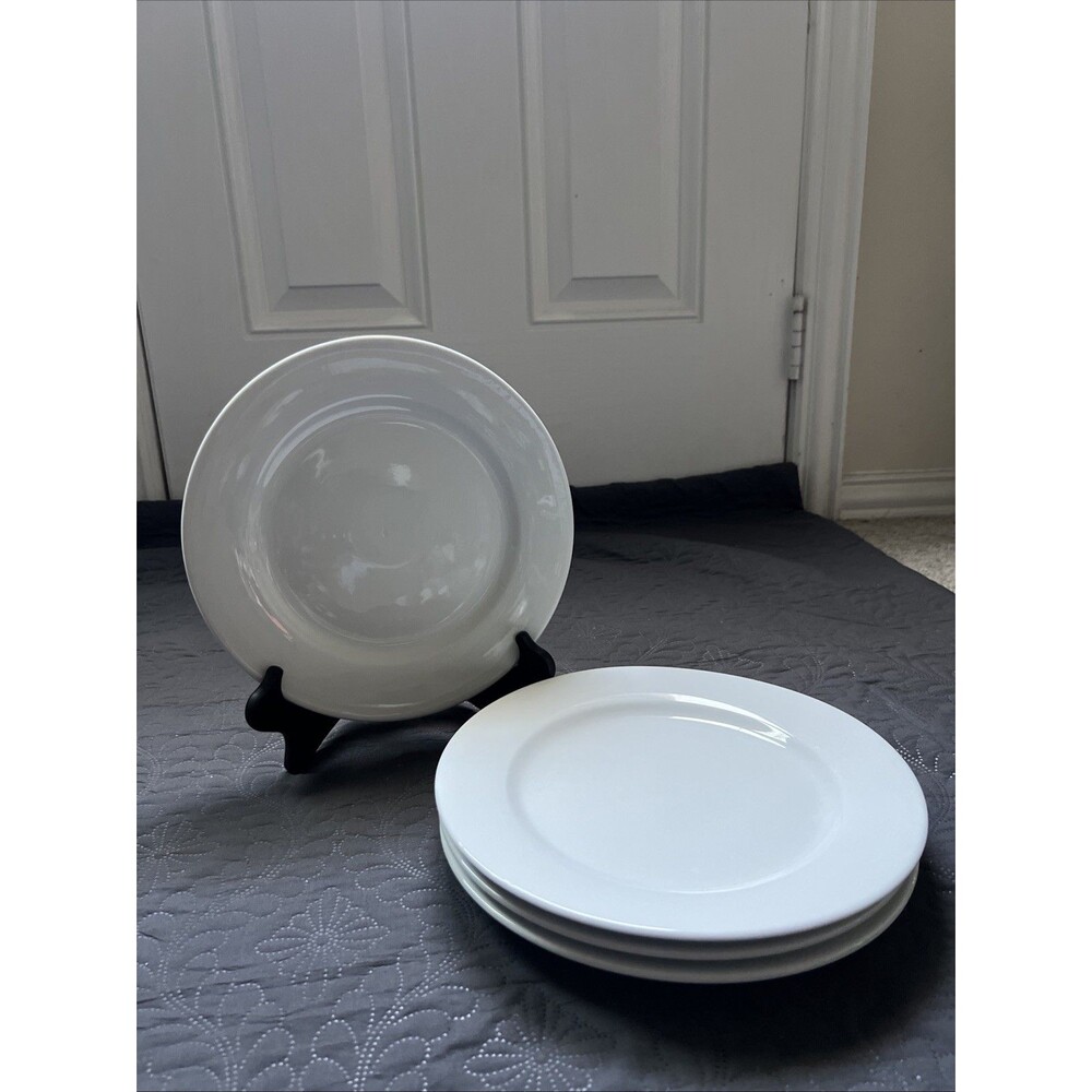 Oneida Bright White B-11 10.25” Luncheon Dinner Plates 4pc Set Home Serving Dish